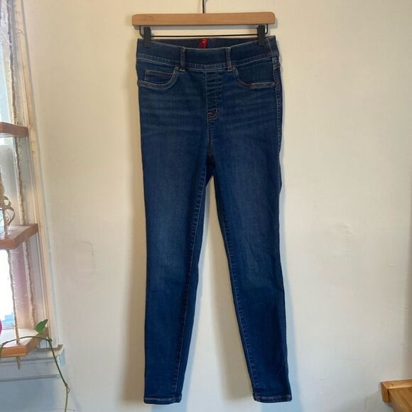 SPANX Dark Wash High Waist Skinny Jeans Size Small - Picture 1 of 7